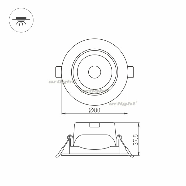 картинка Светильник встраиваемый LED LTD-POLAR-TURN-R80-5W Day4000 (WH, 36 deg, 230V) (Arlight, IP20 Пластик, 3 года) 032309 от магазина BTSvet