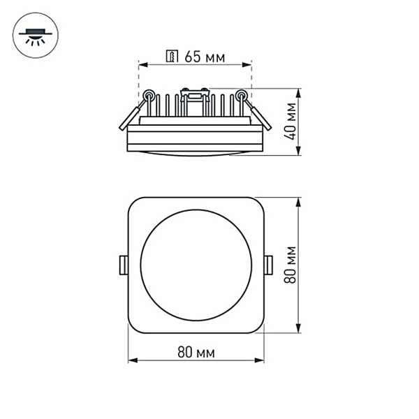 картинка Светодиодная панель встраиваемая LTD-80x80SOL-5W Day White 4000K (Arlight, IP44 Пластик, 3 года) 017633 от магазина BTSvet