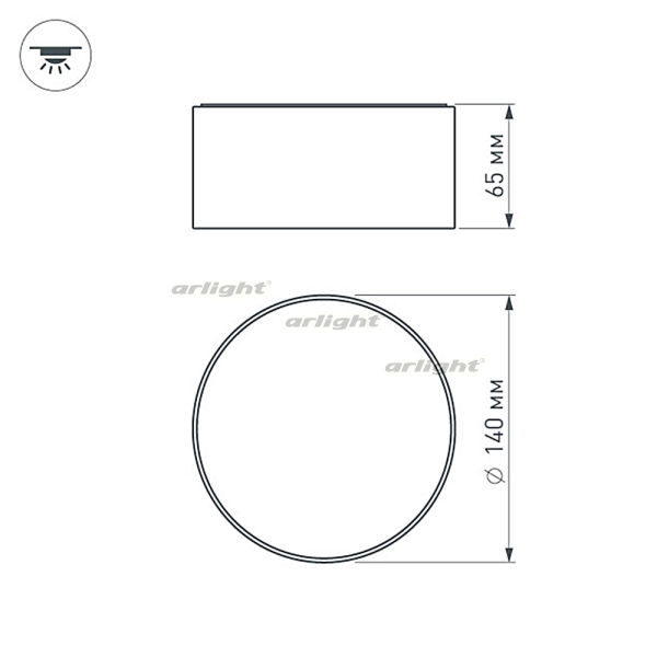 картинка Потолочный светильник LED круглый SP-RONDO-140A-18W Day White (Arlight, IP40 Металл, 3 года) 021782 от магазина BTSvet