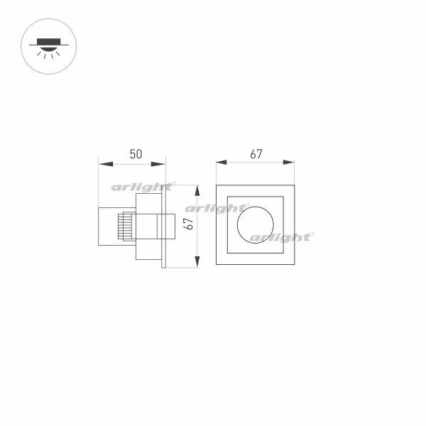 картинка Светильник встраиваемый LED MS-ORIENT-BUILT-TURN-TC-S67x67-3W Warm3000 (WH-BK, 30 deg, 230V) (Arlight, IP20 Металл, 5 лет) 031927 от магазина BTSvet