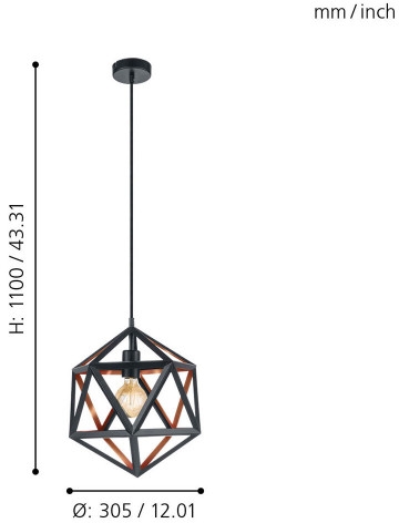 картинка Подвесной светильник Embleton 1 43348 от магазина BTSvet