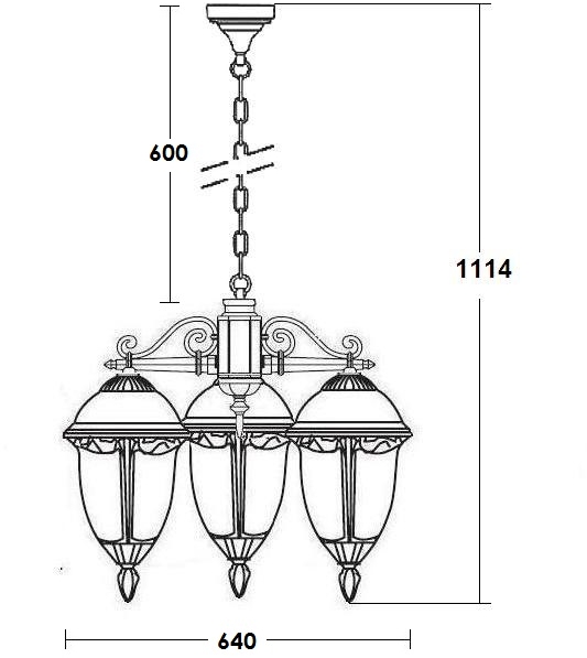 картинка Уличный светильник подвесной St.LOUIS L 89170L/3 Bl мат/тр от магазина BTSvet