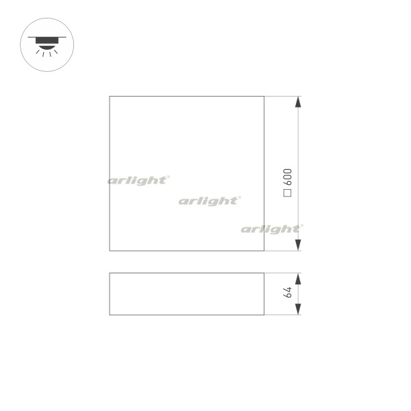 картинка Потолочный светильник LED прямоугольный SP-QUADRO-S600x600-60W Warm3000 (BK, 120 deg, 230V) (Arlight, IP40 Металл, 3 года) 034805 от магазина BTSvet