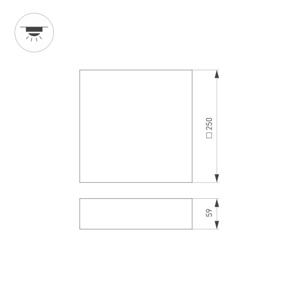 картинка Потолочный светильник LED прямоугольный SP-QUADRO-S250x250-25W Day4000 (BK, 120 deg, 230V) (Arlight, IP40 Металл, 3 года) 034789 от магазина BTSvet