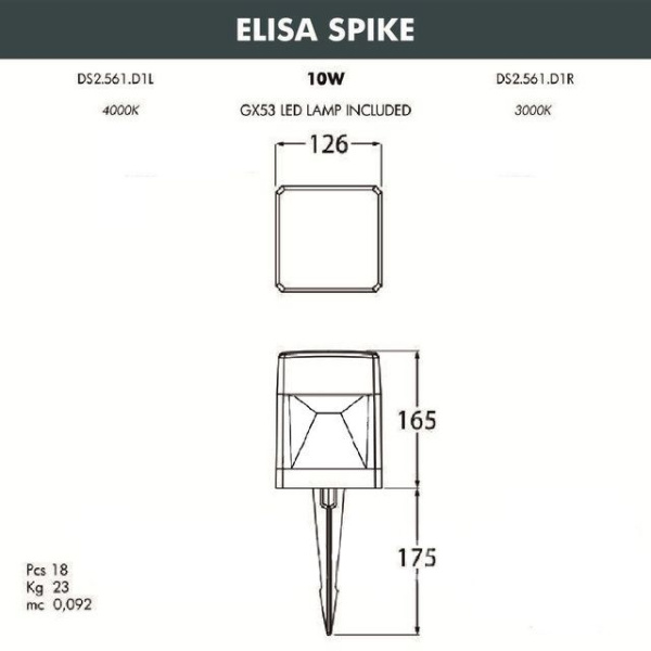 картинка Грунтовый светильник Elisa Wall DS2.561.000.AXD1L от магазина BTSvet