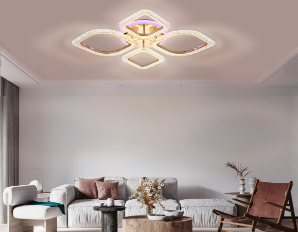 картинка Потолочная люстра светодиодная с пультом регулировкой цветовой температуры и яркости ночным режимом Acrylica FA5149 от магазина BTSvet