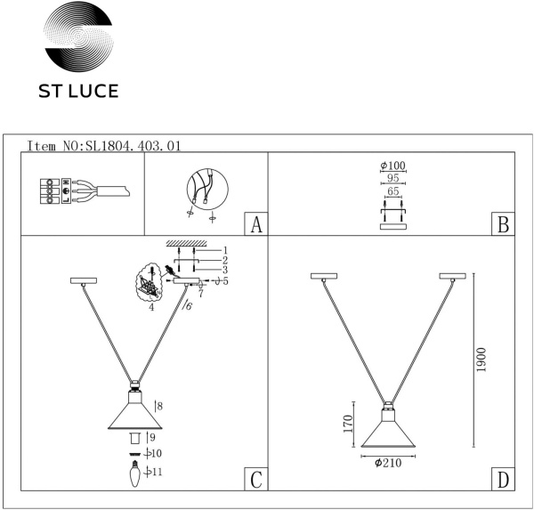 картинка Подвесной светильник ST Luce Svevo SL1804.403.01 от магазина BTSvet