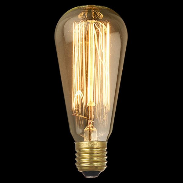 картинка Ретро лампочка накаливания Эдисона груша E27 60W 2400-2800K 1008 от магазина BTSvet