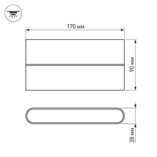 картинка Фасадный светильник светодиодный SP-WALL-FLAT-S170x90-2x6W Warm3000 (GR, 120 deg, 230V) (Arlight, IP54 Металл, 3 года) 032412 от магазина BTSvet