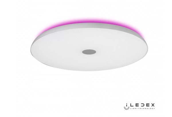 картинка Потолочный светильник светодиодный диммируемый с пультом Bluetooth-динамиком RGB Music 1706/500 WH от магазина BTSvet