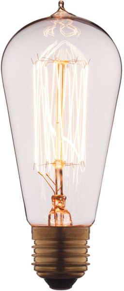 Ретро лампочка накаливания Эдисона груша E27 60W 2400-2800K 6460-SC