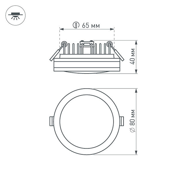 картинка Светодиодная панель встраиваемая LTD-85SOL-5W Day White (Arlight, IP44 Пластик, 3 года) 017989 от магазина BTSvet