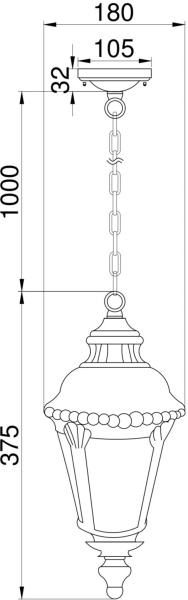 картинка Уличный светильник подвесной Goiri O029PL-01BZ IP44 от магазина BTSvet