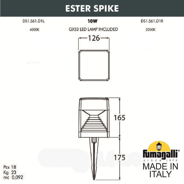картинка Грунтовый светильник Ester Wall DS1.561.000.AXD1L от магазина BTSvet