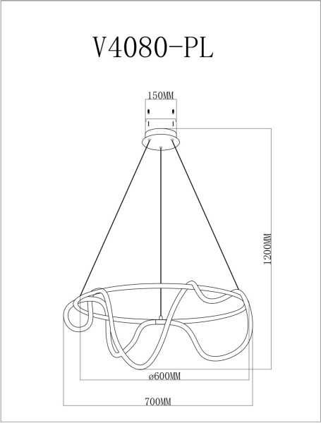 картинка Подвесной светильник светодиодный True V4080-PL от магазина BTSvet