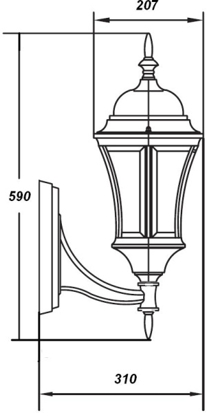 картинка Настенный фонарь уличный ASTORIA 1 L 91301L Bl от магазина BTSvet