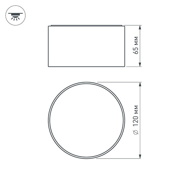 картинка Потолочный светильник LED круглый SP-RONDO-120A-12W Day White (Arlight, IP40 Металл, 3 года) 022224 от магазина BTSvet