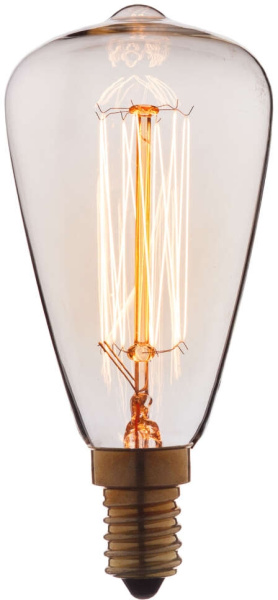 Ретро лампочка накаливания Эдисона свеча E14 40W 2400-2800K 4840-F