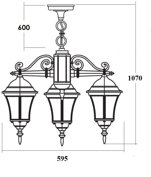 картинка Уличный светильник подвесной ASTORIA 1 S 91370S/3 Bl от магазина BTSvet