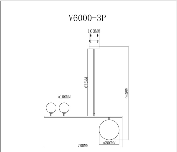 картинка Потолочная люстра Sheman V6000-3P от магазина BTSvet