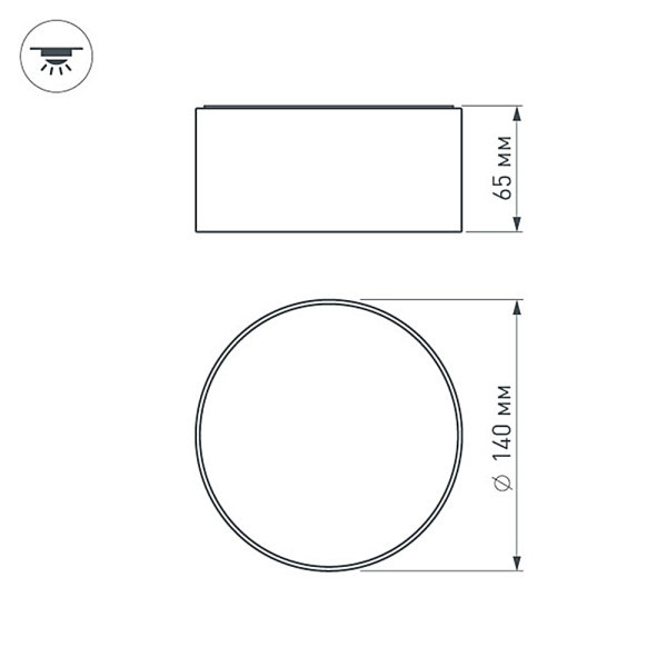 картинка Потолочный светильник LED круглый SP-RONDO-140A-18W Day White (Arlight, IP40 Металл, 3 года) 021782 от магазина BTSvet