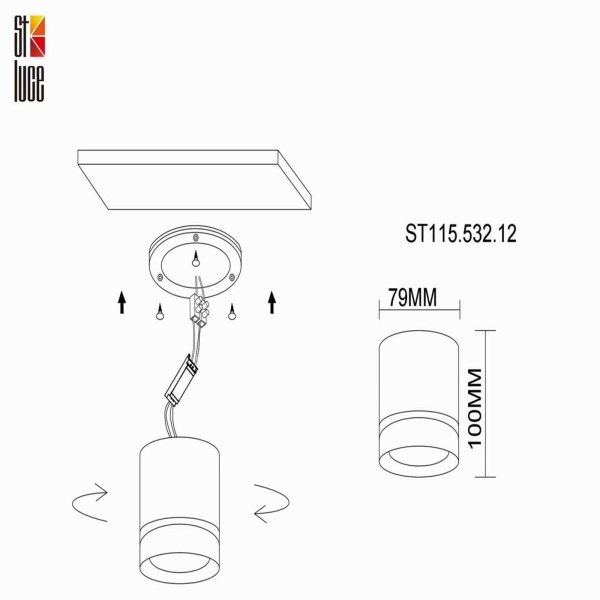 картинка Накладной светильник светодиодный St115 ST115.532.12 от магазина BTSvet