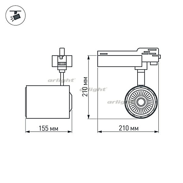 картинка Трековый светильник светодиодный LGD-1530BK-30W-4TR White 24deg (Arlight, IP20 Металл, 3 года) 022048 от магазина BTSvet