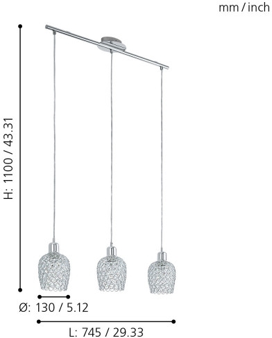 картинка Подвесной светильник Bonares 1 94897 от магазина BTSvet