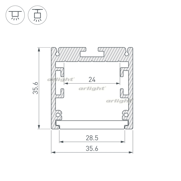 картинка Профиль SL-ARC-3535-D1500-A45 WHITE (590мм, дуга 1 из 8) (Arlight, Алюминий) 025523 от магазина BTSvet