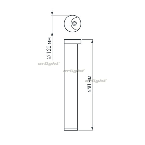 картинка Ландшафтный светильник наземный LGD-Path-Round120-H650B-12W Warm White (Arlight, IP54 Металл, 3 года) 020337 от магазина BTSvet