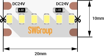 Светодиодная лента SWG2A300-24-19.2-W