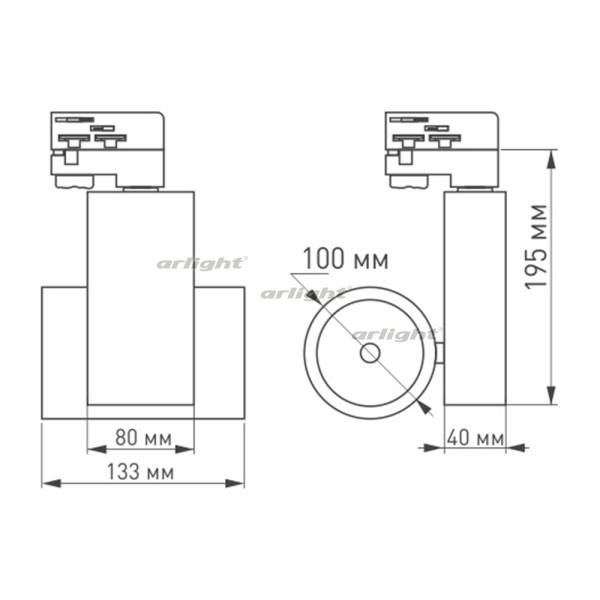 картинка Трековый светильник светодиодный LGD-ARES-4TR-R100-40W Day4000 (WH, 24 deg) (Arlight, IP20 Металл, 3 года) 026377 от магазина BTSvet