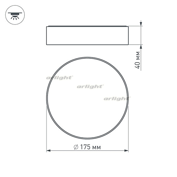 картинка Светильник SP-RONDO-175A-16W Warm White (IP40 Металл) 022228 от магазина BTSvet