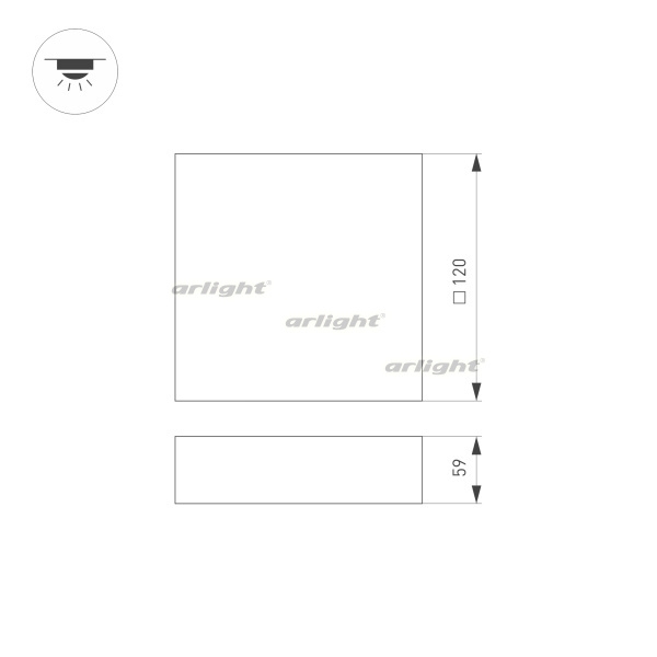 картинка Потолочный светильник LED прямоугольный SP-QUADRO-S120x120-13W Warm3000 (BK, 120 deg, 230V) (Arlight, IP40 Металл, 3 года) 034776 от магазина BTSvet