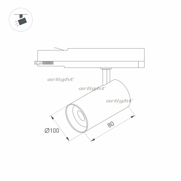 картинка Трековый светильник светодиодный LGD-NIKA-4TR-R100-20W Warm3000 (BK, 24 deg, 230V) (Arlight, IP20 Металл, 5 лет) 031163 от магазина BTSvet