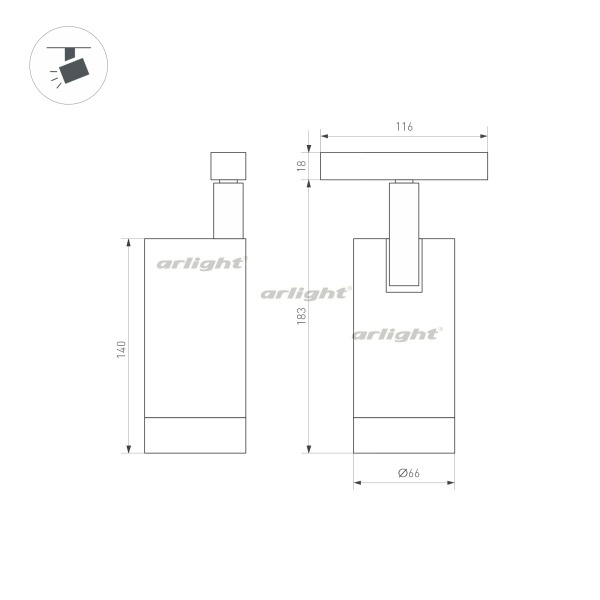 картинка Трековый светильник светодиодный MAG-ORIENT-SPOT-R65-20W Day4000 (BK, 24 deg, 48V, DALI) (Arlight, IP20 Металл, 3 года) 033628 от магазина BTSvet