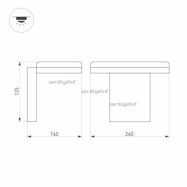 картинка Фасадный светильник светодиодный LGD-TENT-WALL-9W Warm3000 (GR, 110 deg, 230V) (Arlight, IP65 Металл, 3 года) 029977 от магазина BTSvet