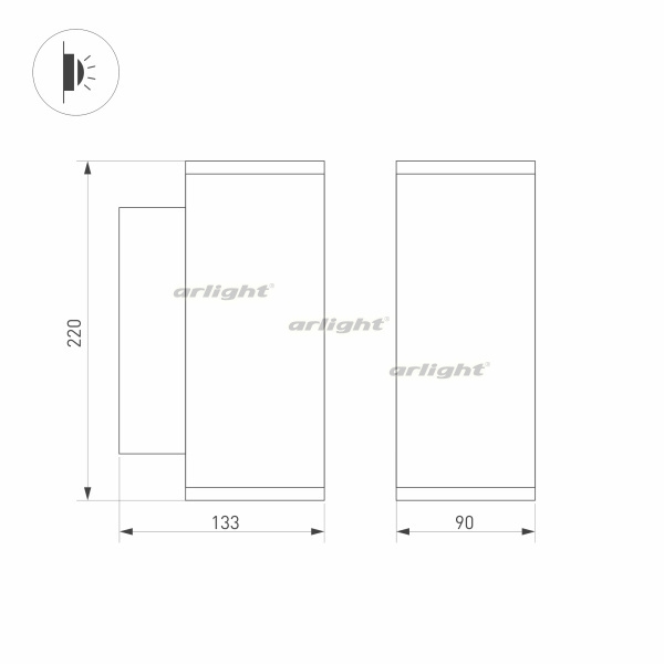 картинка Фасадный светильник светодиодный LGD-FORMA-WALL-TWIN-R90-2x12W Warm3000 (GR, 44 deg, 230V) (Arlight, IP54 Металл, 3 года) 029970 от магазина BTSvet