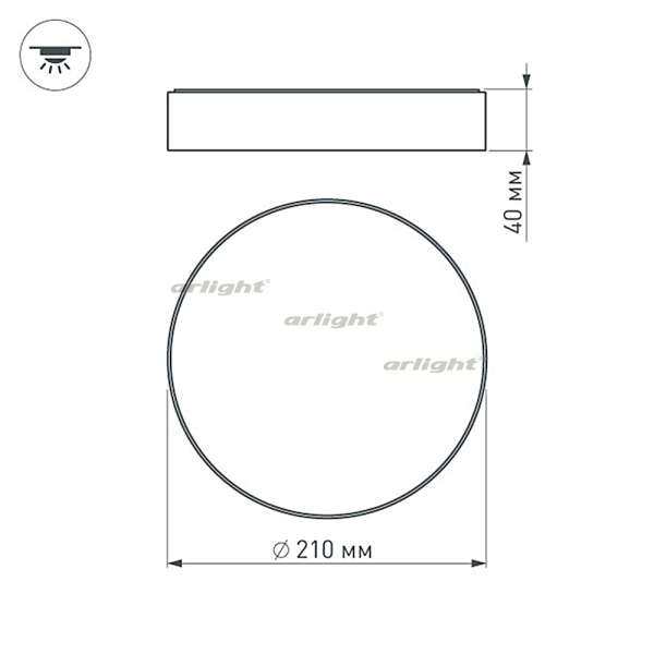картинка Потолочный светильник LED круглый SP-RONDO-210A-20W Day White (Arlight, IP40 Металл, 3 года) 022230 от магазина BTSvet