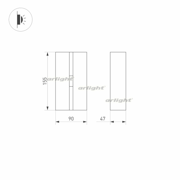 картинка Фасадный светильник светодиодный LGD-STRIPE-3W Warm3000 (GR, 20 deg, 230V) (Arlight, IP65 Металл, 3 года) 029972 от магазина BTSvet