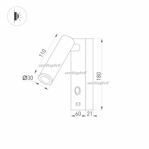 картинка LED спот SP-BED-CHARGE-S60x125-3W Warm3000 (BK, 20 deg, 230V) (Arlight, IP20 Металл, 3 года) 029629 от магазина BTSvet