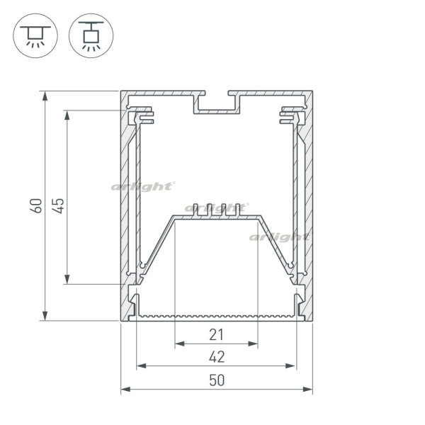 картинка Профиль SL-LINE-5060-2000 ANOD (Arlight, Алюминий) 029029 от магазина BTSvet