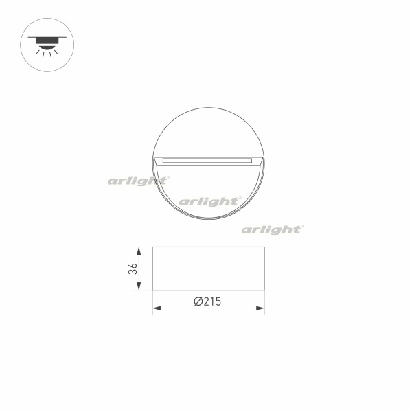 картинка Фасадный светильник светодиодный LGD-TRACE-R215-8W Warm3000 (GR, 60 deg, 230V) (Arlight, IP65 Металл, 3 года) 029957 от магазина BTSvet