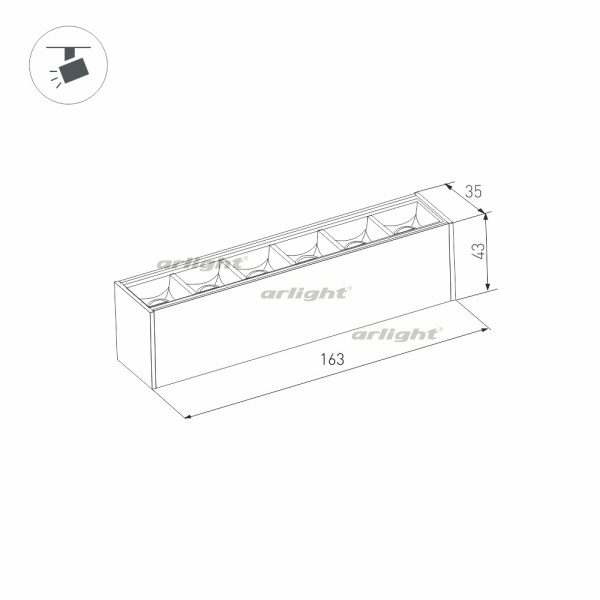 картинка Трековый светильник светодиодный MAG-LASER-45-L160-6W Warm3000 (BK, 15 deg, 24V) (Arlight, IP20 Металл, 3 года) 026935 от магазина BTSvet