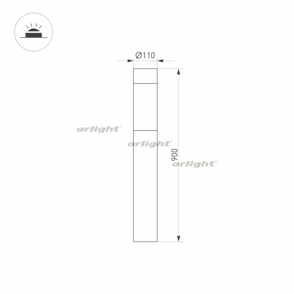 картинка Ландшафтный светильник наземный LGD-STEM-BOLL-H900-10W Warm3000 (GR, 185 deg, 230V) (Arlight, IP65 Металл, 3 года) 029986 от магазина BTSvet