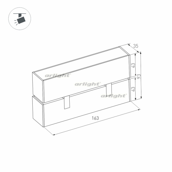 картинка Трековый светильник светодиодный MAG-LASER-FOLD-45-S160-6W Warm3000 (BK, 15 deg, 24V) (Arlight, IP20 Металл, 3 года) 026970 от магазина BTSvet