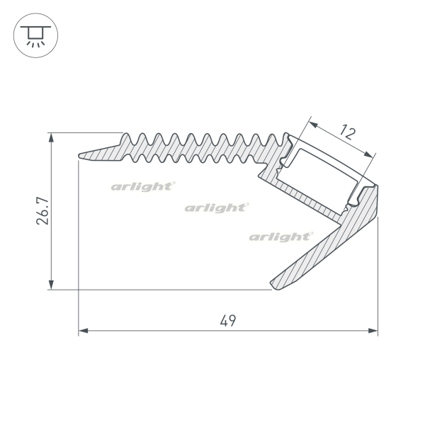 картинка Профиль ARH-STAIR-W47-2000 ANOD (Arlight, Алюминий) 016148 от магазина BTSvet