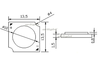 картинка Мощный светодиод ARPL-5W-GES-1313-WW (320mA) 018463 от магазина BTSvet