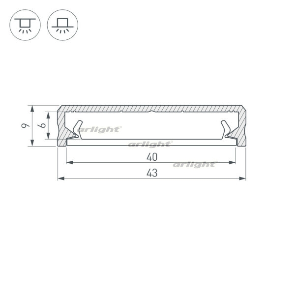 картинка Профиль ALM-FLAT-S-2000 ANOD (Arlight, Алюминий) 026713 от магазина BTSvet