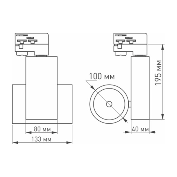 картинка Трековый светильник светодиодный LGD-ARES-4TR-R100-40W Day4000 (BK, 24 deg) (Arlight, IP20 Металл, 3 года) 025537 от магазина BTSvet